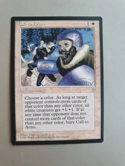 Call to Arms , MTG Ice Age (1995), Rare White Enchantment NM - Image 1