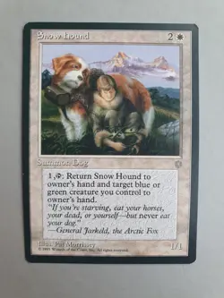 Snow Hound , MTG Ice Age (1995), Uncommon White Creature NM - Image 1
