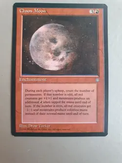 Chaos Moon , MTG Ice Age (1995), Rare Red Enchantment NM - Image 1