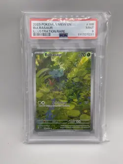 Pokemon TCG Bulbasaur 166/165 Scarlet & Violet 151 Illustration Rare PSA 9 - Image 1