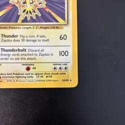 Pokemon Base set Holo Rare Zapdos #16/102 (LP-NM) - WoTC - Vintage TCG - 1999 - Image 4