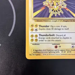 Pokemon Base set Holo Rare Zapdos #16/102 (LP-NM) - WoTC - Vintage TCG - 1999 - Image 5