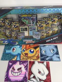 Pokemon Crown Zenith Sea and Sky Premium Collection Box Damaged + BONUS ART - Image 1