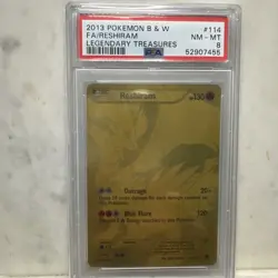 Pokemon TCG Reshiram 114/113 Legendary Treasures Secret Rare Holo Full Art PSA 8 - Image 1