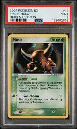 2004 POKEMON EX HIDDEN LEGENDS #13 PINSIR-HOLO PSA 9 - Image 1