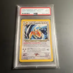 Pokemon Neo Destiny Light Dragonite Unlimited Holo #14 - PSA 9 Mint - Image 1