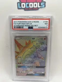 2017 Pokemon Guardians Rising SM Full Art TURTONATOR GX Secret 148 PSA 7 NM - Image 1