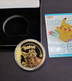 Pokemon Case Hit Squirtle Collectible Coin Gold Metal Medallion - Image 2