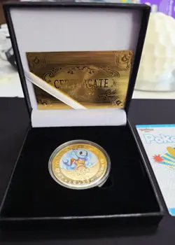 Pokemon Case Hit Squirtle Collectible Coin Gold Metal Medallion - Image 3