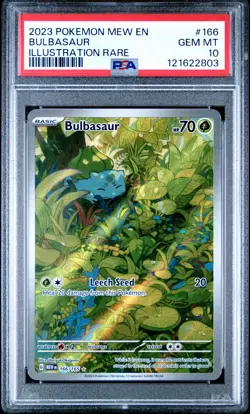 2023 POKEMON MEW EN-151 ILLUSTRATION RARE #166 BULBASAUR PSA 10 - Image 1