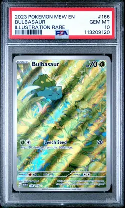 2023 POKEMON MEW EN-151 ILLUSTRATION RARE #166 BULBASAUR PSA 10 - Image 1
