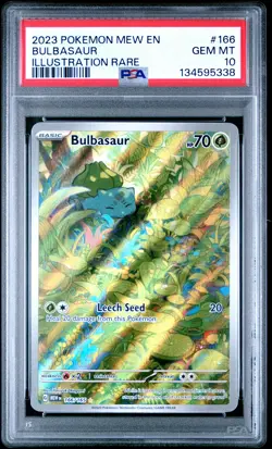 2023 POKEMON MEW EN-151 ILLUSTRATION RARE #166 BULBASAUR PSA 10 - Image 1