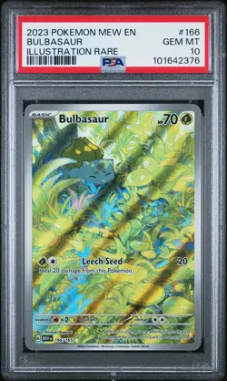 2023 POKEMON MEW EN-151 BULBASAUR#166 ILLUSTRATION RARE PSA Gem Mint 10 - Image 1