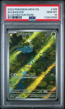 2023 POKEMON MEW EN-151 BULBASAUR#166 ILLUSTRATION RARE PSA 10 - Image 1