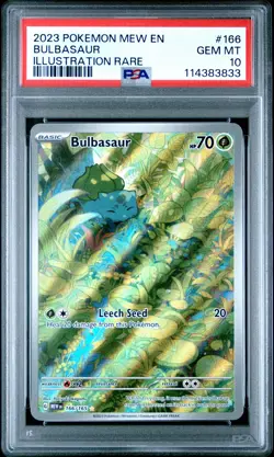 2023 POKEMON MEW EN-151 ILLUSTRATION RARE #166 BULBASAUR PSA 10 - Image 1