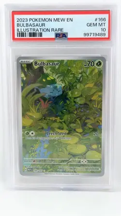 2023 POKEMON MEW EN-151 ILLUSTRATION RARE #166 BULBASAUR PSA 10 - Image 1