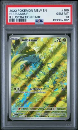 2023 POKEMON MEW EN 151 ILLUSTRATION RARE #166 BULBASAUR PSA 10 GEM MINT - Image 1