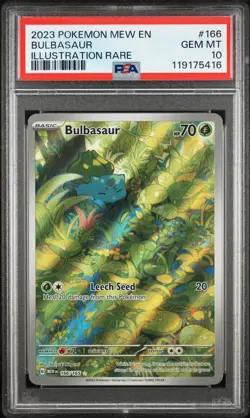 2023 POKEMON MEW EN-151 ILLUSTRATION RARE #166 BULBASAUR PSA 10 - Image 1