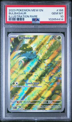 2023 POKEMON MEW EN-151 ILLUSTRATION RARE #166 BULBASAUR PSA 10 - Image 1