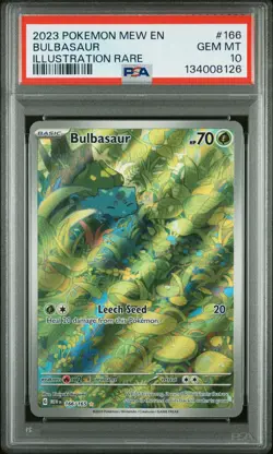 2023 POKEMON MEW EN-151 ILLUSTRATION RARE #166 BULBASAUR PSA 10 - Image 1