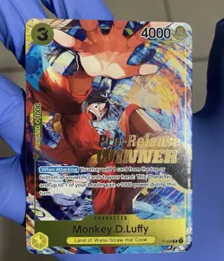 One Piece Card Game Monkey.D.Luffy Pre-Release Winner Promo P-036 NM PSA ready - Image 1