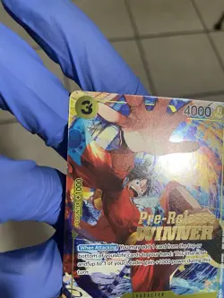 One Piece Card Game Monkey.D.Luffy Pre-Release Winner Promo P-036 NM PSA ready - Image 2