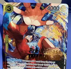 One Piece Card Game Monkey.D.Luffy Pre-Release Winner Promo P-036 NM PSA ready - Image 4