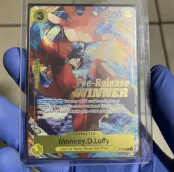 One Piece Card Game Monkey.D.Luffy Pre-Release Winner Promo P-036 NM PSA ready - Image 4