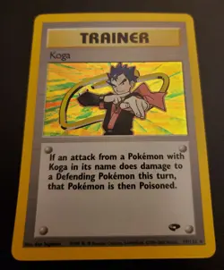 Pokemon TCG Koga Gym Challenge Trainer Holo Card 19/132 NM - Image 1