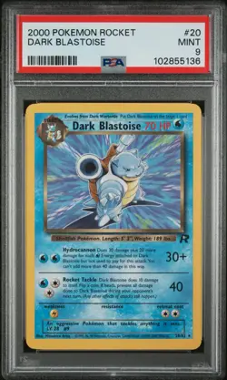 PSA 9 Dark Blastoise🔥Non Holo #20/82 💎2000 Pokemon Rocket Card - Image 1