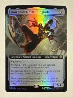 Magic The Gathering Spider-Man Iron Spider Stark Upgrade Extended & Regular FOIL - Image 2