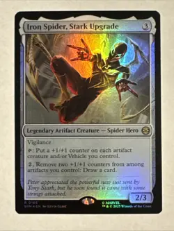 Magic The Gathering Spider-Man Iron Spider Stark Upgrade Extended & Regular FOIL - Image 4
