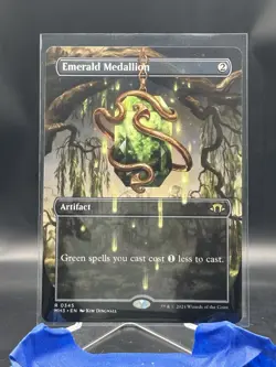 Mtg. Emerald Medallion. Borderless. Modern Horizons 3 - Image 1