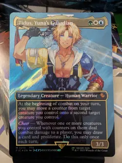 Tidus, Yuna's Guardian (Borderless) (Surge Foil) Commander: Final Fantasy NM - Image 1