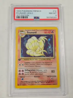 1999 Pokemon FRENCH 1st Edition Base Set Feunard Holo 12/102 PSA 8 - Image 1