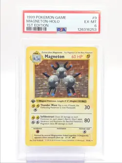 MAGNETON 1999 POKEMON BASE SET 1ST EDITION RARE HOLO 9/102 PSA 6 Q1739 - Image 1