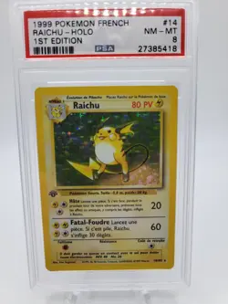 Raichu FRENCH - 1ST Edition - PSA 8 - Base Set Unlimited 14/102 - 1999 - Image 1