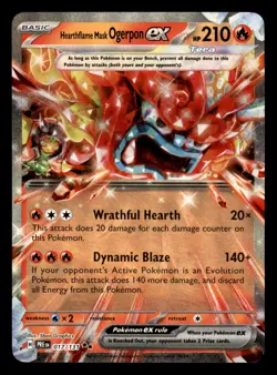 Hearthflame Mask Ogerpon ex 017/131 Double Rare Prismatic Evolutions Pokemon NM - Image 1
