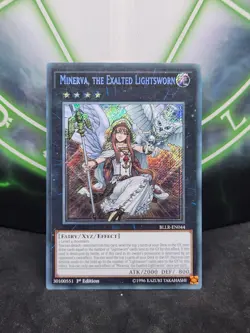 Yugioh Minerva, The Exalted Lightsworn BLLR-EN044 Secret Rare 1st Edition NM - Image 1