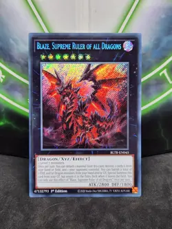 Yugioh Blaze, Supreme Ruler of all Dragons BLTR-EN045 Secret Rare 1st Edition NM - Image 1