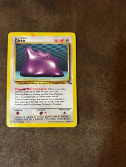 Pokemon Ditto 18/62 Fossil Set Rare Vintage 1999 MP/HP Creased Non-Holo - Image 5