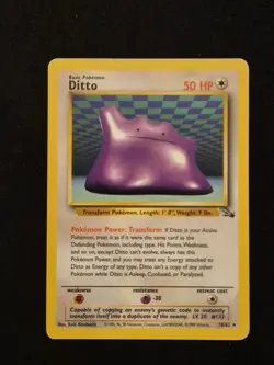 Fossil Ditto 18/62 non-holo rare - Vintage WOTC unlimited set Pokemon (LP/MP) - Image 1