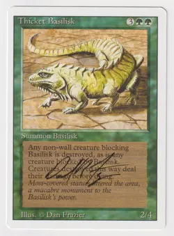 Signed Thicket Basilisk Proof LP Revised Artist Dan Frazier 1994 MTG Magic AP! - Image 1