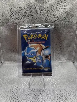 Pokemon Base Set Booster Pack 1999 Unlimited WotC Factory Sealed (Blastoise Art) - Image 1