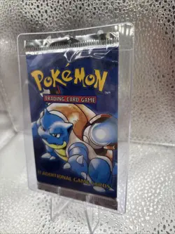 Pokemon Base Set Booster Pack 1999 Unlimited WotC Factory Sealed (Blastoise Art) - Image 4