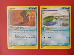 Lombre 45/100 & Lotad 66/100 EX Sandstorm eReader Regular 2003 Pokemon Free Ship - Image 1
