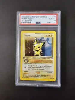 2000 Pokemon Neo Genesis 1st Edition Pichu 12/111 Holo PSA 6 - Image 1