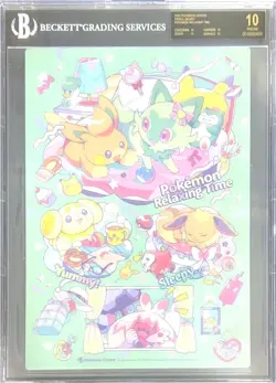 BGS 10 BLACK LABEL JUMBO ART BOARD POKEMON PENCIL RELAXING TIME TINKATINK EEVEE - Image 1