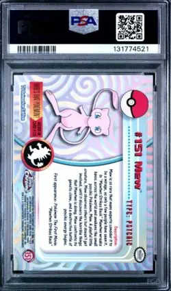 2000 Topps Chrome Pokemon T.V. #151 MEW PSA 10 GEM MINT POP 94 MODERN GRADE LOOK - Image 2