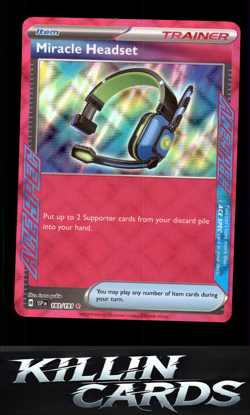 Miracle Headset 183/191 Pokemon ACE SPEC Rare SV08: Surging Sparks Card NM - Image 1